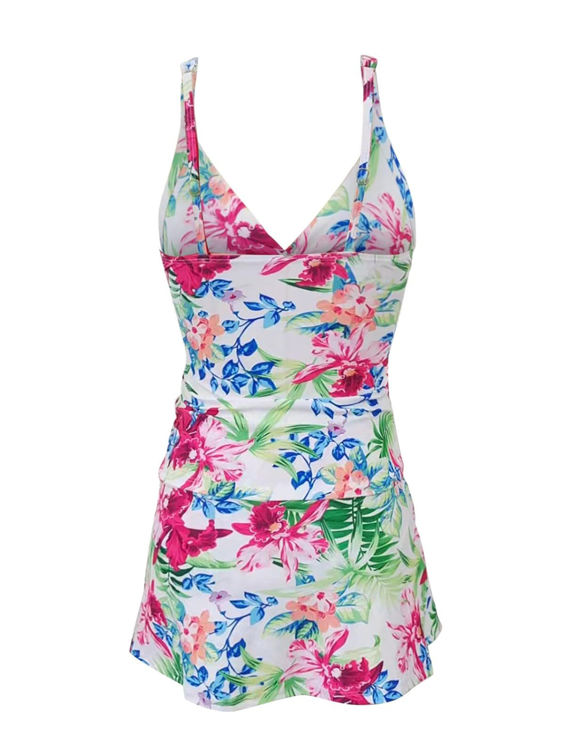 Printed Spaghetti Strap Top and Skirt Swim Set