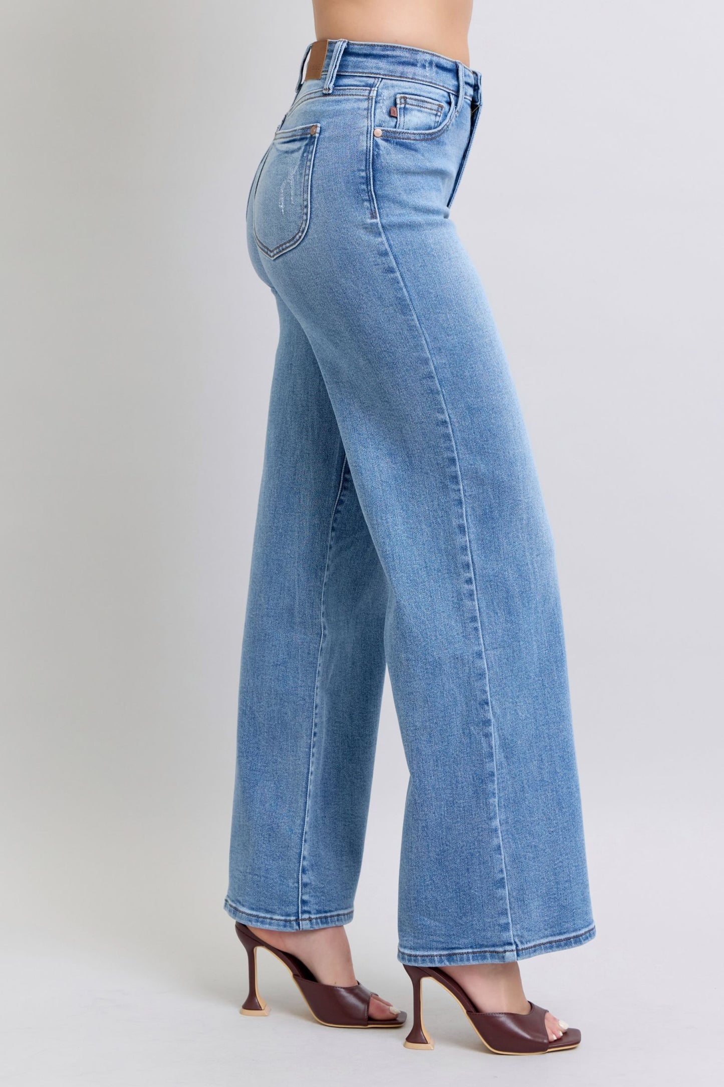 Judy Blue Full Size Wide Leg Jeans with Pockets